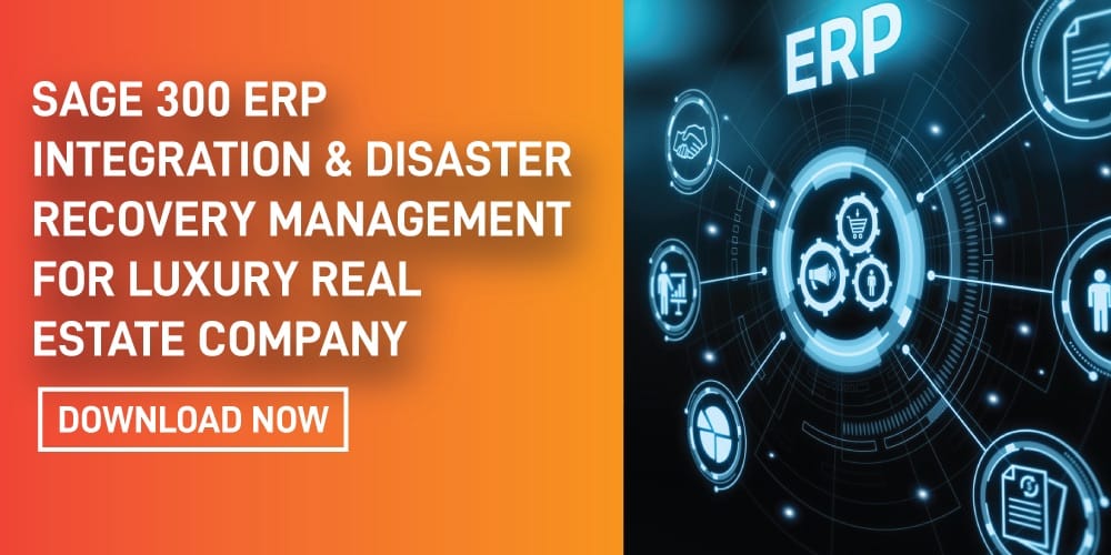 Sagem300 ERP integration and disaster recovery management for luxury real estate company