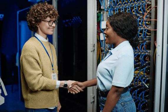 Technology partner Female IT engineers working in team